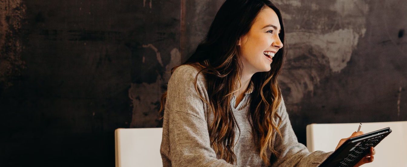 Woman smiling